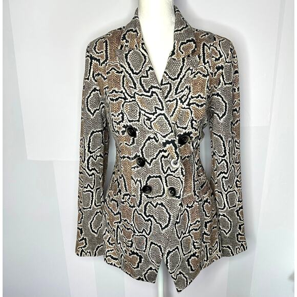 CAbi Python 3733 Snakeskin Print Blazer Jacket Size 0 - Fits Oversized - Picture 2 of 9